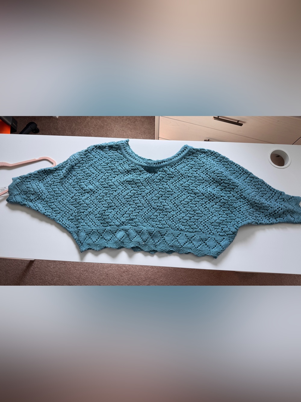 Teal Crochet Women's Sweater